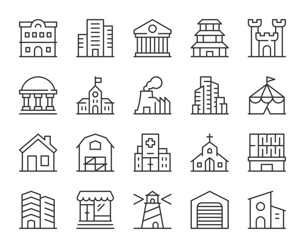 建筑-轻线图标图片下载