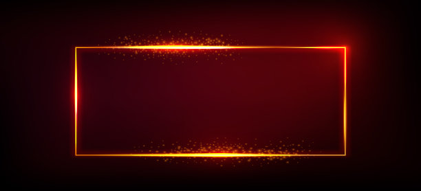闪闪发光的金色框架孤立的红色背景图片下载