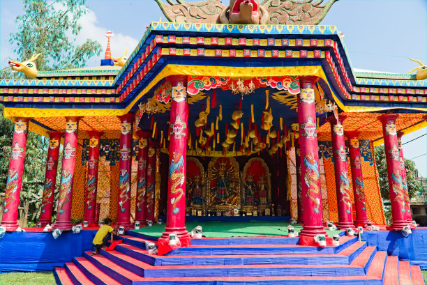 印度杜尔加节装饰熊猫的静态照片图片下载