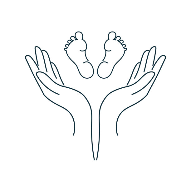 行。母亲的手托着婴儿的腿。图片下载