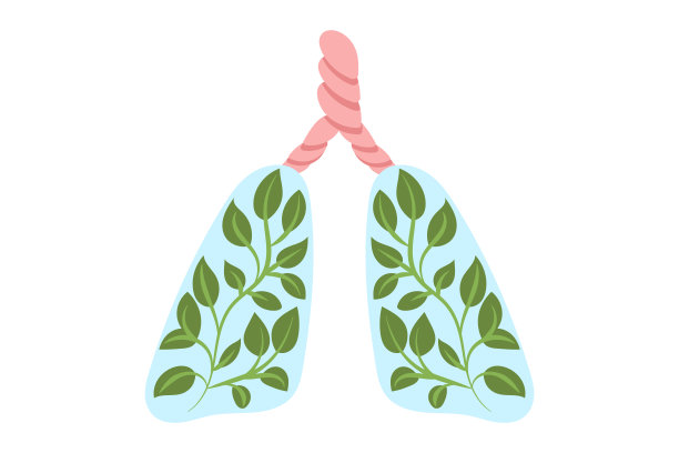 用绿叶装饰的像素艺术肺，就像圣诞节的装饰品图片下载