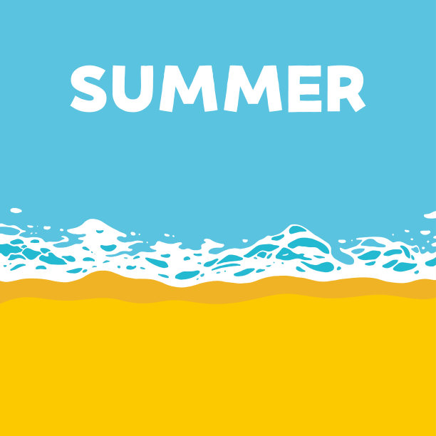 夏天蓝色的大海和沙滩。波浪拍打的背景。图片下载