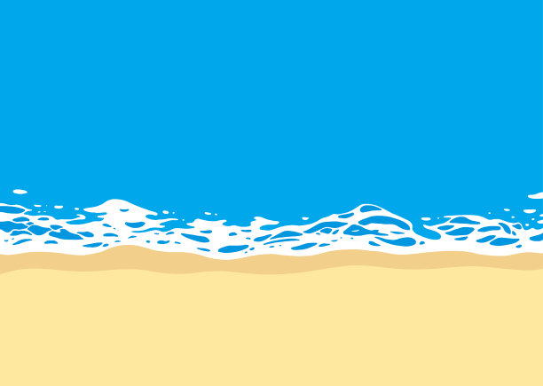 蓝色的大海和沙滩。波浪拍打的背景。图片下载