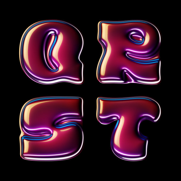 3d渲染字体集与光滑的樱桃表面图片下载