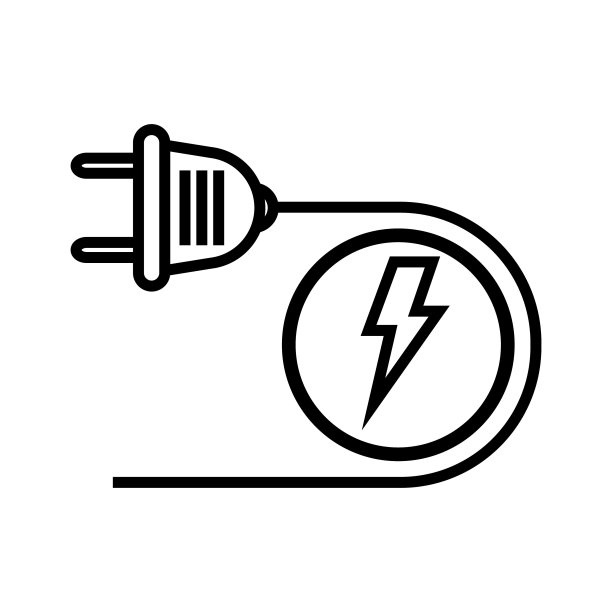 电插头与闪电，电流和电压图标矢量图片下载