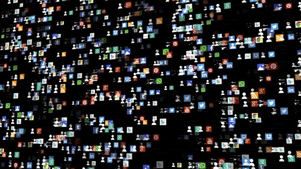 社交媒体图标浮动图片下载