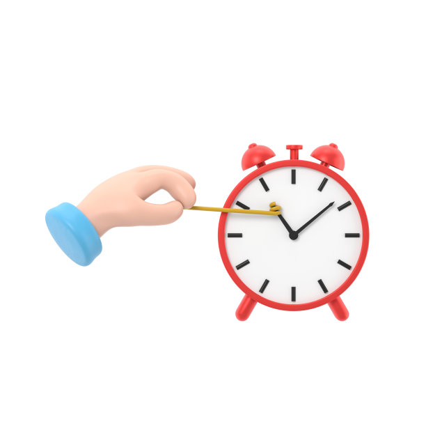 停止时间概念。业务的比喻。3D插图平面设计。西装革履的商人把时针往后推。最后期限。时间管理。白色背景的3D渲染。图片下载