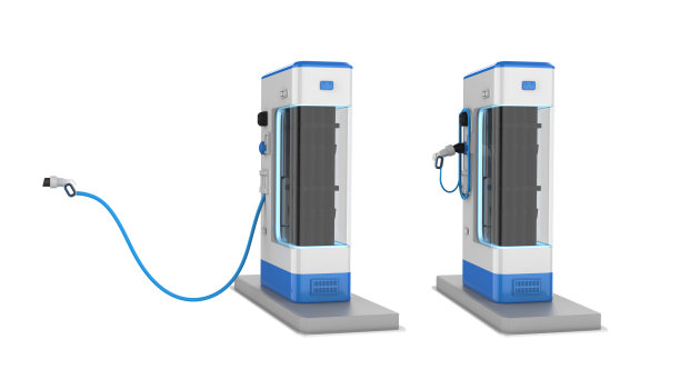 一组电动汽车充电站或电动汽车充电站图片下载