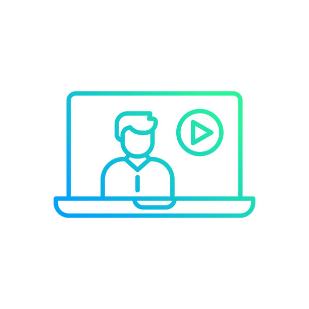 网络研讨会渐变线图标。Icon适用于网页设计、移动应用、UI、UX和GUI设计。图片下载