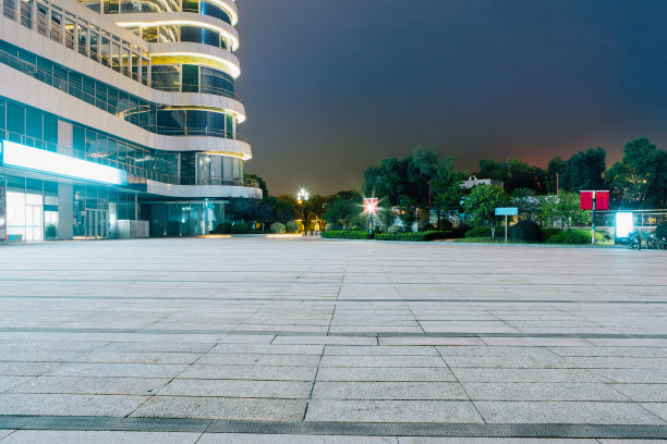 城市CBD夜间汽车广告背景图图片下载