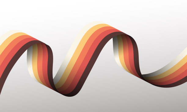 3d复古条纹波浪带背景图片下载