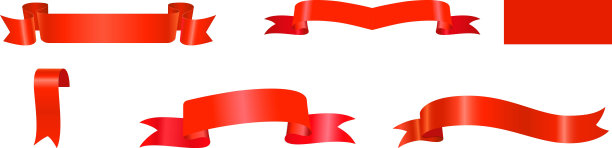 收集不同的空红丝带和标签设计，空白红丝带收集包模板矢量的各种形状图片下载
