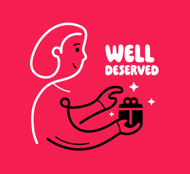 连续编辑线字符与惊喜礼物图片下载