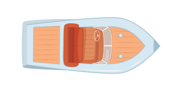 顶视图海船矢量插图。快艇鸟瞰图。水船。加快海上运输图片下载
