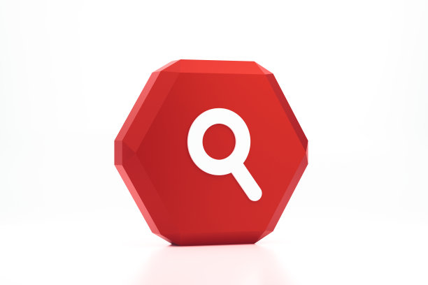 六边形和放大镜图片下载