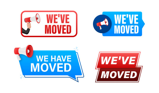 我们用扩音器标签集移动了文本。手里拿着扩音器宣传横幅。市场营销和广告图片下载