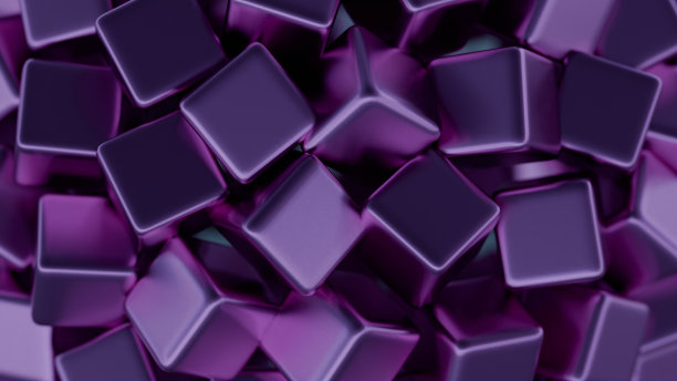 抽象，极简的区块链数据块，带有微妙的阴影。图片下载