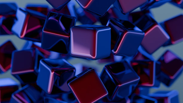 对象征区块链的互联块的极简诠释。图片下载