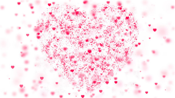 无缝图案与心。浪漫的奶油桃色背景纺织品，壁纸，织物，设计图片下载