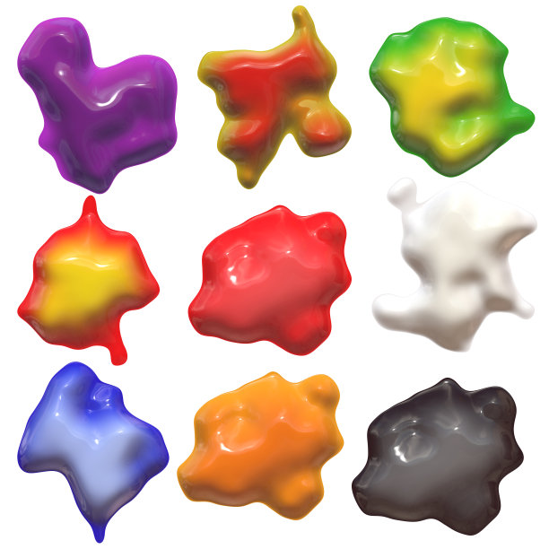 抽象形状的塑料斑点与眼睛在白色的背景。图片下载