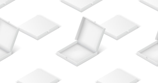 模拟披萨盒等距插图图案上的白色图片下载