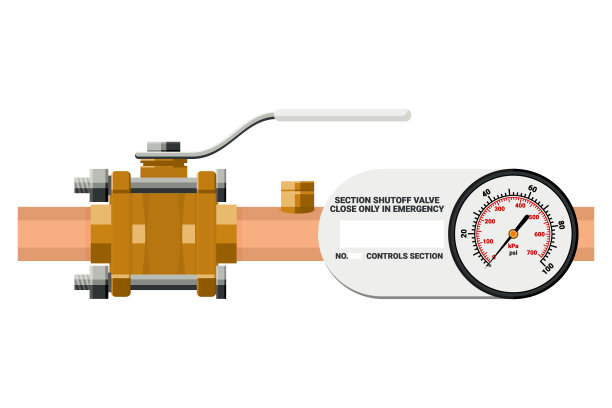 气体区域阀服务单元区域阀箱气体报警系统。平面设计。图片下载