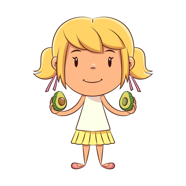 孩子，牛油果，健康，食物，快乐，可爱，女孩图片下载
