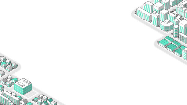 从鸟瞰图中看到的三维城市景观矢量插图图片下载