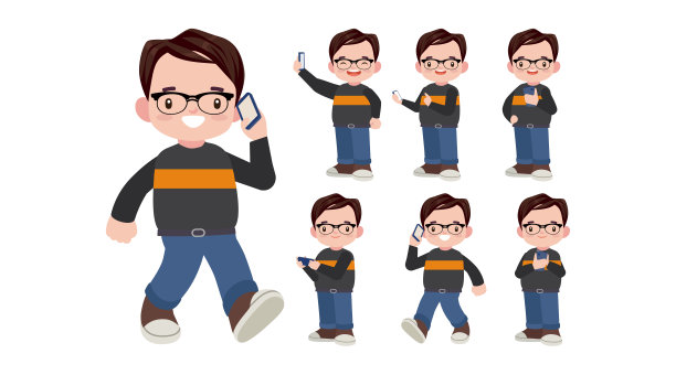 年轻人使用智能手机图片下载