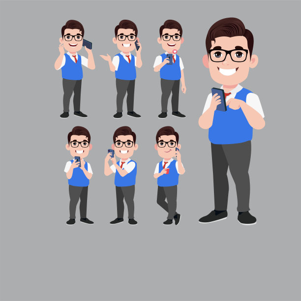 年轻人使用智能手机图片下载