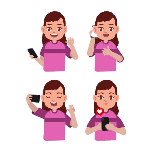 年轻人使用智能手机图片下载