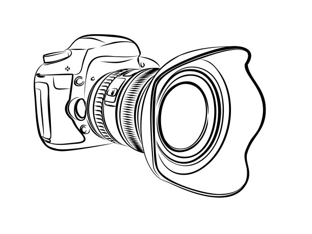单反相机的草图。图片下载
