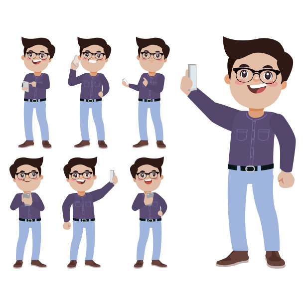 年轻人使用智能手机图片下载