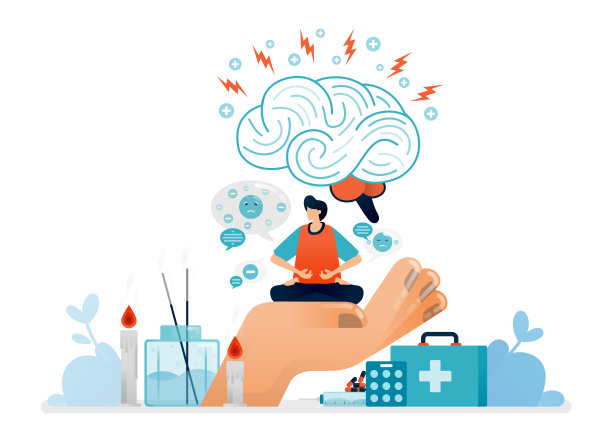 说明冥想对精神疾病、大脑和心理健康的替代治疗图片下载