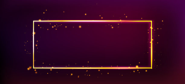 闪闪发光的金色框架孤立的红色背景图片下载