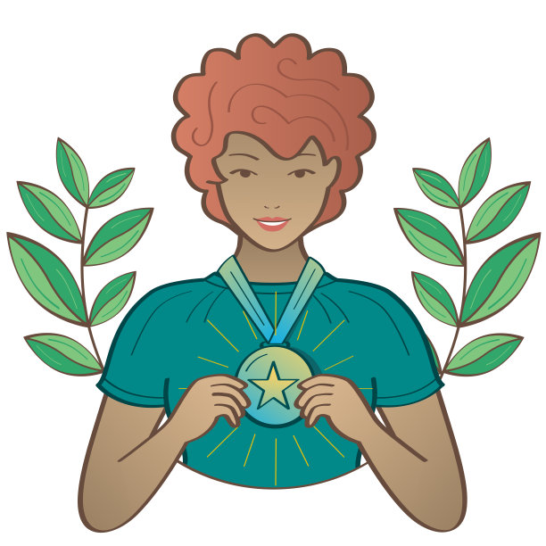 拿着金牌的美女图片下载