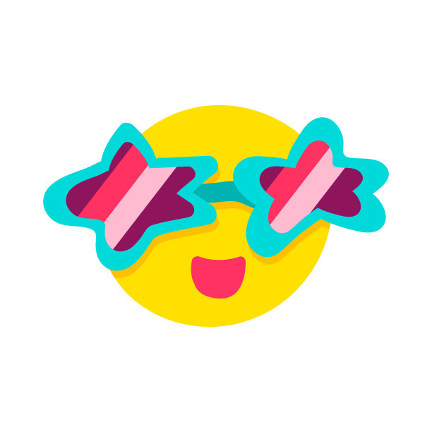 戴着沙滩眼镜的黄色圆形人物图片下载