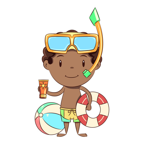 孩子，夏天，度假，海滩，游泳池，概念图片下载