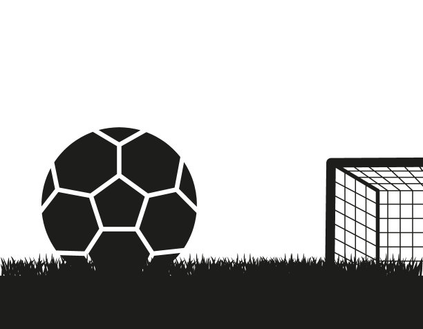 球在一个草地足球场上的球门前。草地上的足球。图片下载
