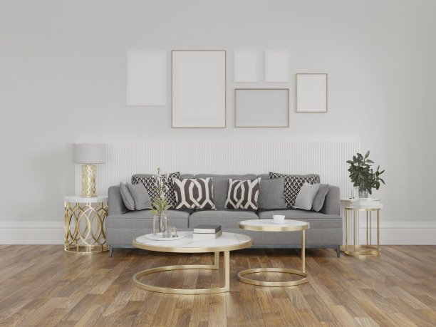 框架内部，模型框架，海报木客厅在空图片内部插图3d渲染。图片下载