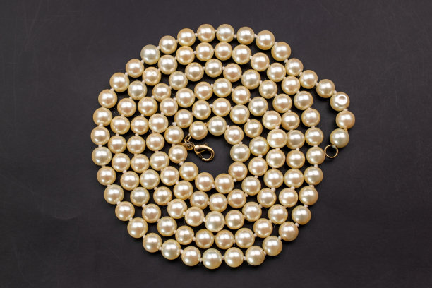 独特的珍珠项链为妇女，复古珠宝的概念，宣传照片为网上珠宝店图片下载