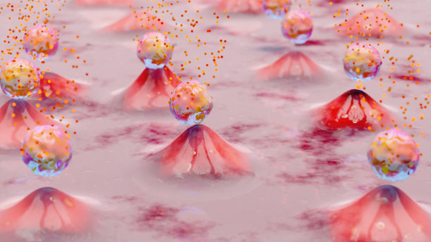 用泡沫面霜、油性皮肤层清洁、堵塞毛孔、洗液或牛奶或水或清洁皮肤污垢去除剂清洁面部痘痘和黑头。深层清洁，3d渲染图片下载