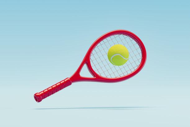 带网球的网球拍，运动背景图片下载
