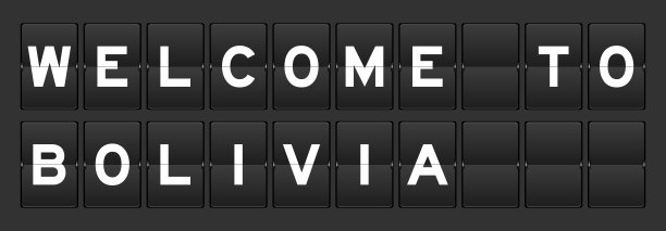 黑色模拟翻转板与文字欢迎来到玻利维亚灰色背景图片下载