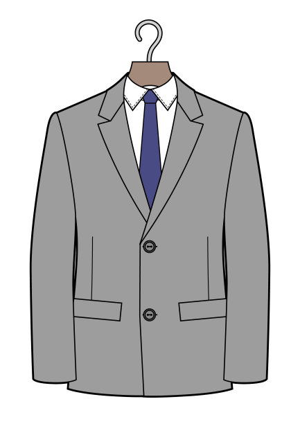 男人经典西装衣架矢量插图。图片下载
