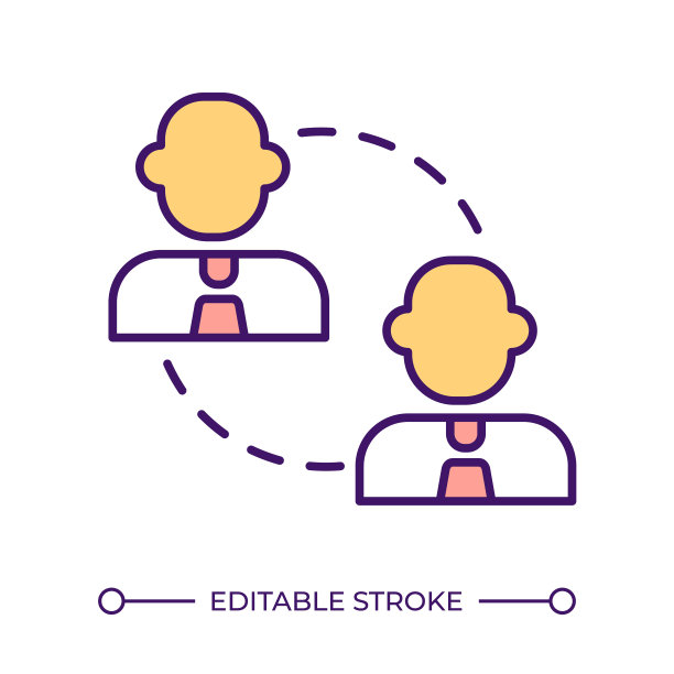 企业对企业的RGB彩色图标图片下载