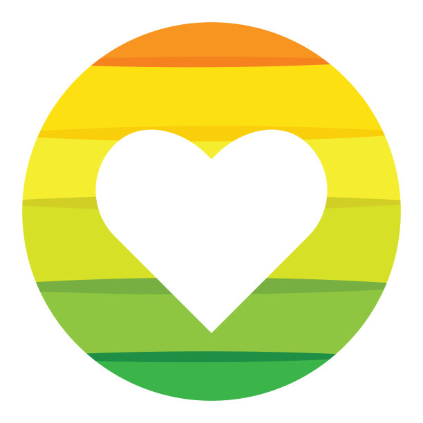 简约扁平风格心形图标，爱心符号矢量素材，情人节模板图片下载