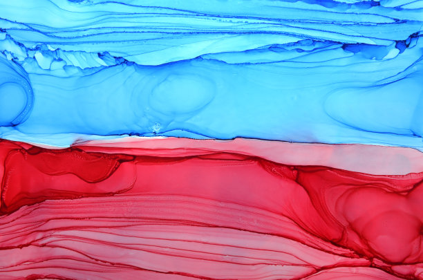 艺术背景的污渍在蓝色和红色的颜色与层次图片下载