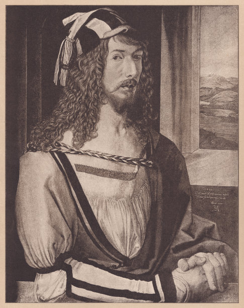 自画像，由阿尔布雷希特·德·雷尔绘制，半色调印刷，出版于1891年图片下载