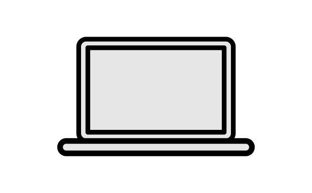 简单的笔记本电脑线条绘制图标图片下载